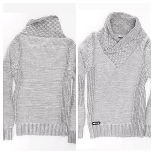 Redbridge Knit Gray Pullover Jumper Shawl Collar
